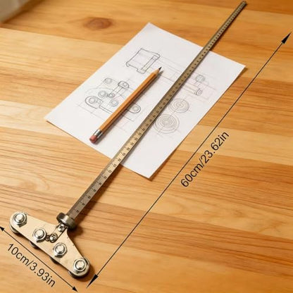 Adjustable Stainless Steel Positioning Calipers & Cutting Guide for Circular Saws and Hand Saws - Precision Wood Cutting & Measurements (Silvery White)