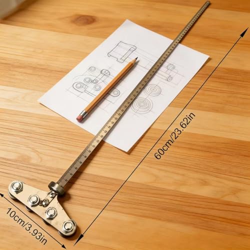 Adjustable Stainless Steel Positioning Calipers & Cutting Guide for Circular Saws and Hand Saws - Precision Wood Cutting & Measurements (Silvery White)