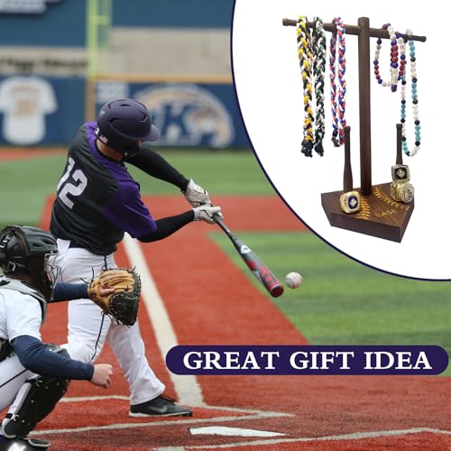 [NEW] Wooden Baseball or Softball Drip Necklace Organizer Holder,Championship Ring Display Holder, Softball Ring Holder, Drip Necklace Baseball Display Gift (Boys, Girls & Coaches)