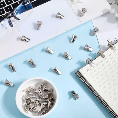 CRASPIRE 35Pcs Platinum Mini Metal Alligator Clips Small Sweater Clamps Spring Clip Non-Slip Flat Mouth with Rubber Cover for Crafts Paper Jewelry ID Badge Holders Lanyards Clothing Glasses Accessory - color: 35pcs Platinum