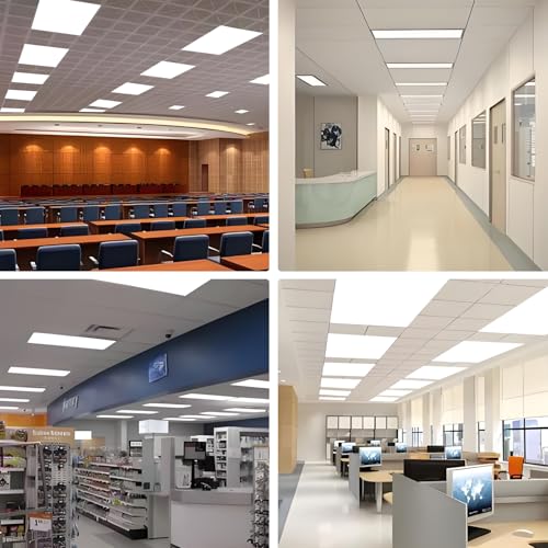 4 Pack Fluorescent Light Diffuser Panel for Drop Ceiling Light, 46.5" x 22.5" x 0.08" Matte PC Frosted Translucent Replacement Flat Sheet for Classroom Office Home Hospital (White)