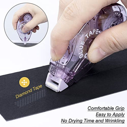 XUXU 8 Pack Double Sided Tape Roller, Scrapbooking Tape Glue Tape Permanent Adhesive Dots Tape Dispenser Runner for Crafts and Arts Projects, Photo-Safe