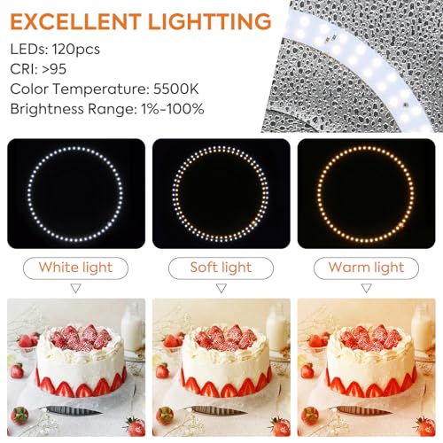 Photo Light Box 12 inch, Photography Lighting Tent Studio Kit with 3-Color Temperature Dimmable LED Light, 6 Colors Backdrops for Jewelry/Artwork/Small Objects Tabletop Studio