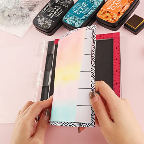 3PCS 4.75x6inch Mini Stick and Stamp Mat, Low Stcik Mat Multi-Use Low Tack Mat；for DIY Projects Paper Card Scrapbooking To Hold Project In Placeholding your stencil in place while ink blending.