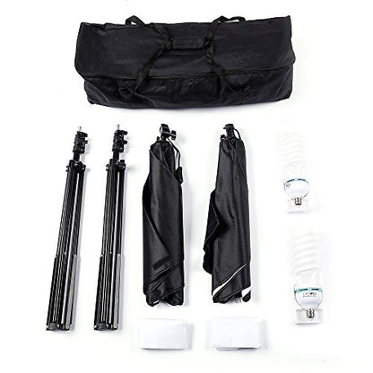 Photography Softbox Lighting Kit, YouTube Starter Kit, Photo Equipment Soft Studio Light with Light Stands and Convenient Carry Bag (with 2 softbox Light)