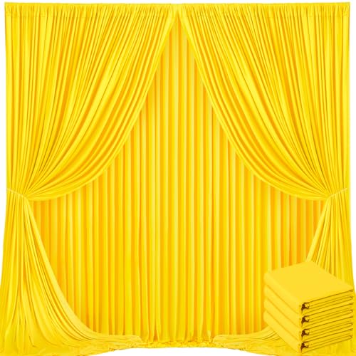 20ft x 10ft Yellow Backdrop Curtains Panels for Parties Wrinkle Free Fabric Backdrop Drapes Decorations Cloth for Baby Shower Birthday Party Photography Photoshoot Background Curtain - color: Yellow, size: W5' x H10'(4 panels)