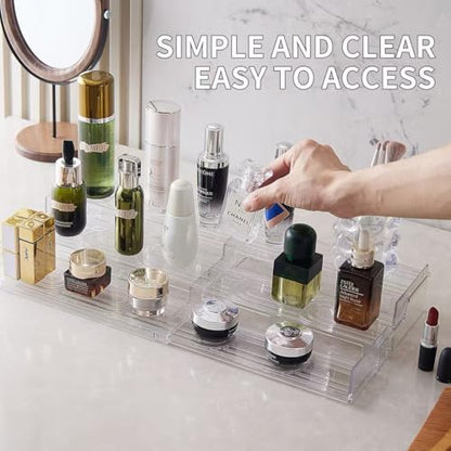 Display Risers, 4 Tier Perfume Organizer Stand，Clear Cupcake Stand Holder，Display Risers for Figures,Cake Shelves Retail (19inch-1pack) - size: 19inch-1pack