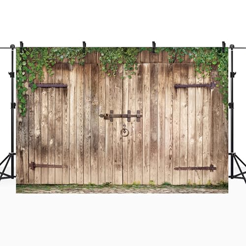 Riyidecor Western Rustic Barn Backdrop Farmhouse Door Wood Photography Backgrounds 10Wx8H Feet Retro Brown Family Reunion Plank Shabby Chic Photo Shoot Party Birthday Decor Props Photo Shoot Vinyl - color: A-Barn, size: 10Wx8H