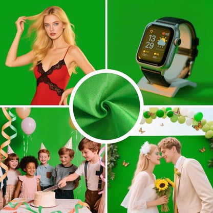 Professional Geeen Photography Backdrop10X8- Heavy-Duty Machine Washable Seamless Background for Studio & Video - color: Green, size: 10X8