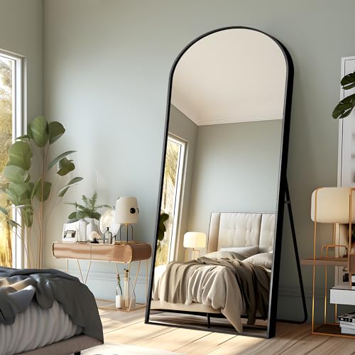 NeuType Arched Full Length Mirror, 71”x32”, Large Full Body Mirror with Aluminium Metal Frame, Shatter Protection, Wall-Mounted Mirrors for Living Room or Dressing Room-Black（Arched） - color: Black (Arched), size: 71"L x 32"W