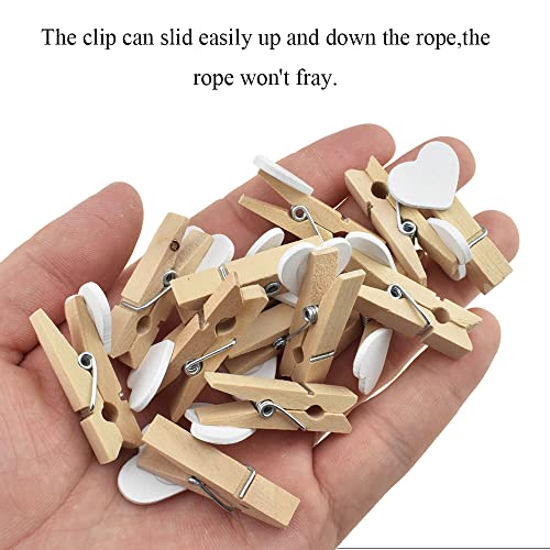HAHIYO Heart Painted Mini Wooden Clothespin Clip Photo Paper Holders 1.38inch Tight Clamp Not Fray Rope Post Notices Handy Read for Hanging Postcard Wedding White 50PCS - size: White(Heart) 1.38 inches 50 Pack