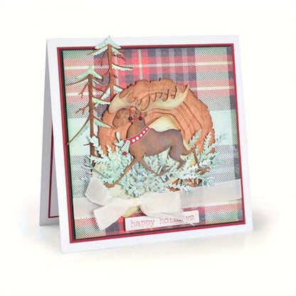 Lapoo Festivals Metal Cutting Die for Scrapbooking - Durable, Cut Stencils for DIY Scrapbook Photo Album Decorative Paper Card, Card Making Supplies, Embossing (Deer and The Tree 4.6 x 4.3 in) - style: Deer and the Tree 4.6 x 4.3 in