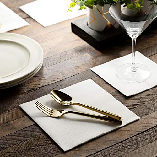 BloominGoods Linen-Feel Lunch Napkins - Disposable Cloth-Like Paper Napkins - Soft And Absorbant Luncheon Napkins For Kitchen, Parties, Weddings, Dinners or Events (Pack of 200)