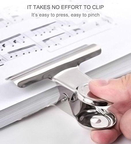 Coideal Silver Metal Hinge Clips - 20 Pack 2 Inch Large Bull Binder Paper Clips Clamp for Office Pictures Photos, Kitchen Food Bags (50mm) - color: Silver