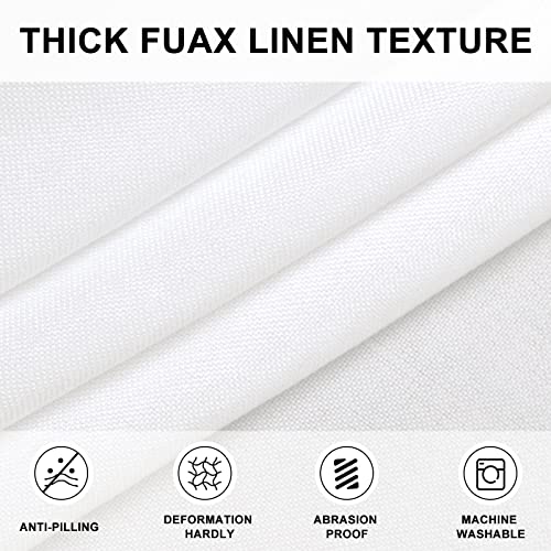 Hiasan Round Linen Table Cover 30 Inch - Wrinkle and Stain Resistant Washable Polyester Fabric Table Cloth for Dining Room Kitchen Party, White - color: White, size: 30" (Round)