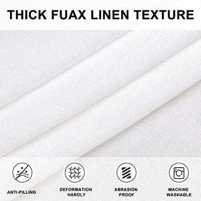 Hiasan Round Linen Table Cover 30 Inch - Wrinkle and Stain Resistant Washable Polyester Fabric Table Cloth for Dining Room Kitchen Party, White - color: White, size: 30" (Round)