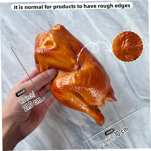 Food Realistic Grilled Chicken Model Decorative Without Head Artificial Roast Chicken Display Prop for Thanksgiving Kitchen Restaurant Party Photography Food Display