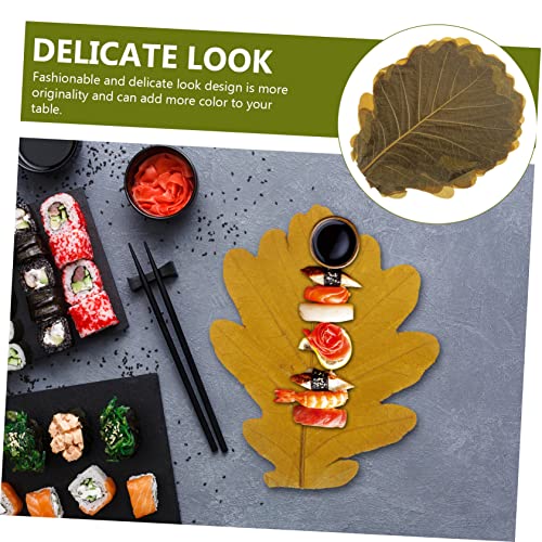 ABOOFAN 20pcs Japanese Sushi Leaves Decor Sashimi Plate Decor Unique Sushi Mat for Food Photography