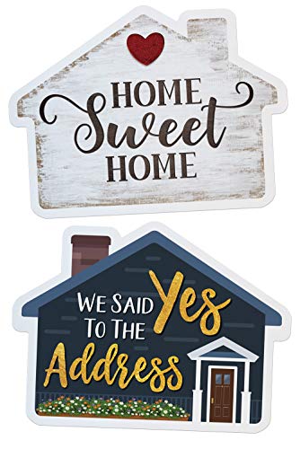 Calendars & More, Inc. Real Estate Social Media Testimonial Photo Prop Signs - Great for Instagram, Twitter & Facebook (1 Pack, House Shape - Home Sweet HomeYes to The Address)