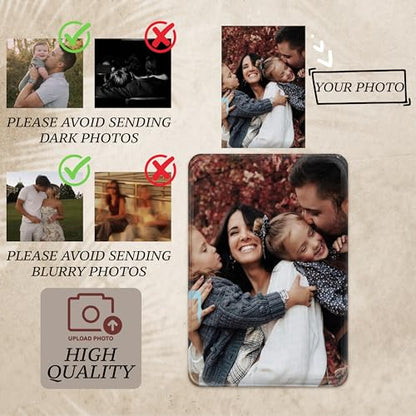 Personalized Car Visor Photo Clip - Custom Acrylic Picture Holder with Text - Unique Gift for Dad, Mom, Husband, Wife, Girlfriend - Drive Safe Car Accessories for Rearview Mirror