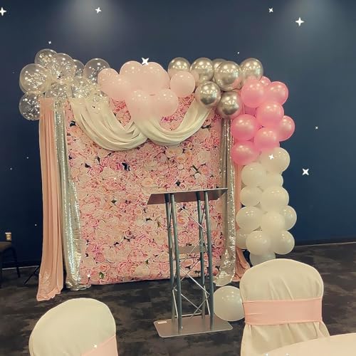 Silver Sequin Backdrop Curtains 2FTx8FT 2 Panels Sparkle Backdrop Curtain Drapes Glitter Backdrop Photo Background for Wedding Baby Shower Xmas Birthday Parties - color: Silver, size: 2FTx8FT-2PCS