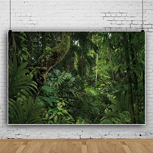 5x4ft Jungle Forest Photography Backdrop for Outdoorsy Camping Theme Party Background Spring Mysterious Rainforest Jungle Forest Tree Natural Scenery Kids Adult Wedding Photo Studio Props - size: 5x4ft