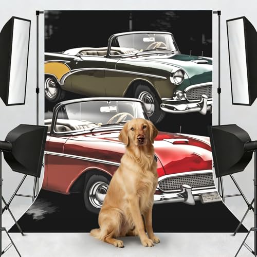 Old Fashioned Backdrop Background for Photography 5x7ft Photobooth Professional Photo Backdrop Curtains Video Photography Studio Photo Backgrounds Banner Booth Background Screen Parties - color: Classic Car Roadsters Old Fashioned