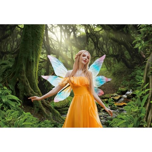 Renaiss Enchanted Jungle Forest Backdrop Fabric Greenery VBS Primary Forest Photography Background Rainforest Scenery Photo Backdrop Kids Adults Birthday Baby Shower Camping Decorations 6x4ft - color: Rainforest, size: 6Wx4H FT