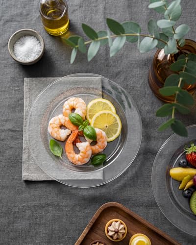 bUCLA 100Pieces Clear Plastic Plates - 6.25inch Premium Hard Disposable Salad/Dessert/Appetizer/Small Cake Plates for Wedding& Party - color: 6.25Inch-100pcs-Clear