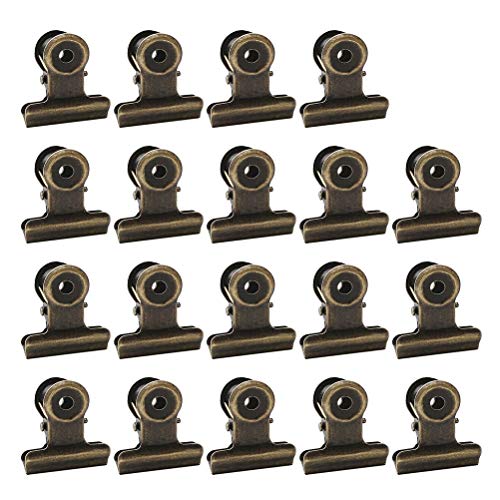100 PCS Metal Hinge Clips, Bronze Small Clips with Hole for Photos, Tags Bags, Shops, Office, Xmas Decor and Price Tag (0.87Inch/22mm)
