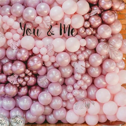 Pearl Pink Double Stuffed Balloons Different Size 115Pcs 5/10/12/18 Inch Pearl Light Pink Balloons Garland kit for Birde to be Wedding Engagement Bridal Shower Birthday Baby Shower Party - color: Pearl Light Pink