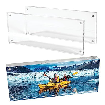 Mammoth DuraClear 4x10 Acrylic Frame - Frameless Panoramic Photo & License Display - Sleek, Modern Design for Elegant Decor - size: 4x10 Frame