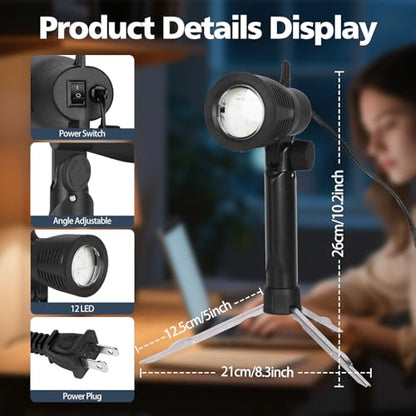 EMART Photography LED Continuous Light Lamp 5500K Portable Camera Photo Lighting for Table Top Studio - 2 Sets