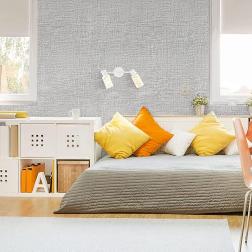 Grey Grasscloth Peel and Stick Wallpaper 17.7inchx118.1inch Textured Wallpaper Peel and Stick Grasscloth Wall Paper Grey Contact Paper for Cabinets Self Adhesive Removable Faux Linen Vinyl - color: Grey-1, size: 17.7" x 118.1"