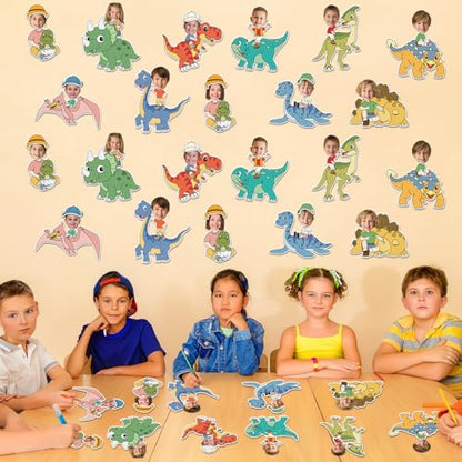 60pcs Dinosaur Theme DIY Cutouts Dinosaur Bulletin Board Decoration Set Cute Dino Jungle Paper Cut-Outs Classroom Decor for Boy Girl Classroom DIY Photo Craft Kindergarten School Wall Door Supplies - style: Dinosaur