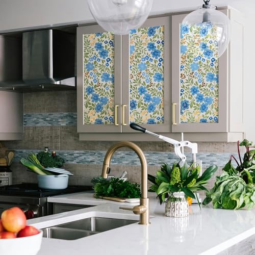 Main Street Peel and Stick Wallpaper Eco-Friendly Sheets 12 Pack, 11 X 16 Inch Friendly Flowers Design, Wall Mural for Home Decor, Removable Wall Decor Wallpaper Peel and Stick for DIY Projects - style: Friendly Flowers Design SCF