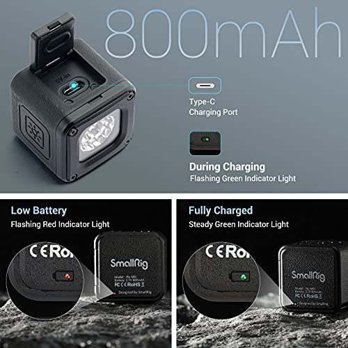 SmallRig RM01 Mini LED Video Light (3 Pack), Waterproof Portable Lighting Kit with Gels, Barndoor, Diffuser, Dimmable Fill Light 5600K CRI95, Lume Cube Camera Light for Stop Motion, Macro Photography - size: 3 Pack