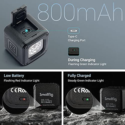 SmallRig RM01 Mini LED Video Light (3 Pack), Waterproof Portable Lighting Kit with Gels, Barndoor, Diffuser, Dimmable Fill Light 5600K CRI95, Lume Cube Camera Light for Stop Motion, Macro Photography - size: 3 Pack