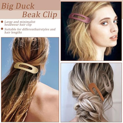 YONOY 6Pcs Strong Hold Matte Duck Billed Hair Clips and Barrettes - Acrylic Flat Hair Claws for Women and Girls - color: Color G