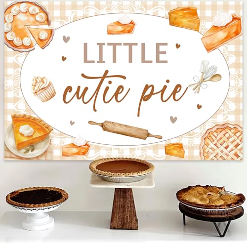 Little Cutie Pie Baby Shower Decorations a Little Cutie Pie is on The Way Backdrop Cutie Pie Photography Background for Cookie Baking Themed Sweet as Pie Baby Shower Photo Booth Props 5x3ft
