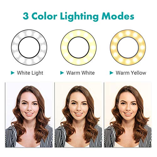 Movo Selfie Makeup Tutorial Ultimate Kit with Desk Clamp, 2 Cell Phone Mounts for Camera and Teleprompter, LED Ring Light & Video Vlog Microphone + Grip - Compatible with iPhone, Android Smartphones