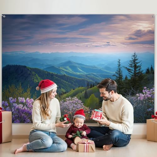 5x7ft Photography Backdrop Scenic Blue Ridge Parkway Appalachians Smoky Mountains Spring Photo Backdrop Photography Background for Photoshoot Portrait Video Party Photo Studio Prop Booth - color: Color4