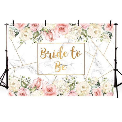 MEHOFOND Bride to Be Marble Backdrop Bridal Shower Miss to Mrs Wedding Party Supplies White Blush Pink Floral Photobooth Girls Bachelorette Engagement Photography Background Banner 8x6ft - size: 8x6ft