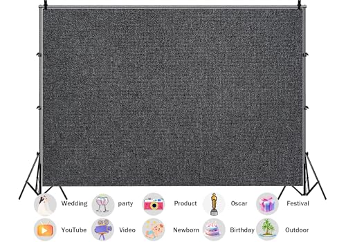 Dark Charcoal Gray Solid Color Backdrop Soft Woven Loop Texture Background Classic Neutral Tone Party Decorations Professional Portrait Photo Studio Props 8X5ft Fabric - size: 8X5ft