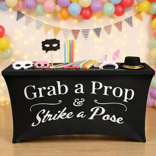 Gilprop Photo Booth Table Cloth Photo Booth Props Accessories Rectangle Tight Table Background for Indoor Outdoor Party Photography Decoration Graduation Wedding Birthday Bachelorette(Classic,4ft) - size: 4ft, style: Classic