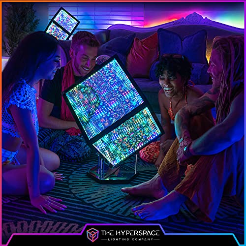 HyperStand for HyperCube Infinity Cube LED Light - 12.5-Inch Display Stand with Solid Bamboo Base, Stainless Steel Metal Rods & Laser-Etched Acrylic Hyper-Mirror - Fits Both HyperCube10 & HyperCube15