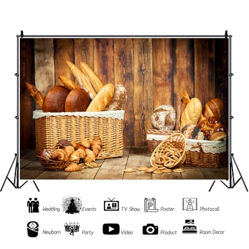 7x5ft Baking Backdrop Bakery Theme Photography Background for Birthday Portrait Baby Chef Cooking Photoshoot Banner - size: 7x5ft
