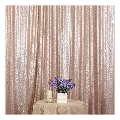Poise3EHome 6FT x 8FT Sequin Photography Backdrop Curtain for Party Decoration, Champagne - color: Champagne, size: 6x8 ft