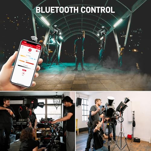 GVM 1200W LED Video Light, 1200B AIO Film Lighting Kit, 42800lux/3m Photography Lighting kit with DMX Control, Continuous Output Video Lighting for TV Productions, Live Broadcasts - size: 1200BAIO