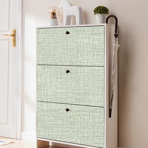 Green Grasscloth Peel and Stick Wallpaper 17.3"x300" Faux Linen Textured Contact Paper Removable Self Adhesive Vinyl Wallpaper for Bedroom Bathroom Kitchen - color: Green, size: 17.3" x 300"